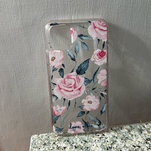 Clear Iphone 11 phone case with flowers